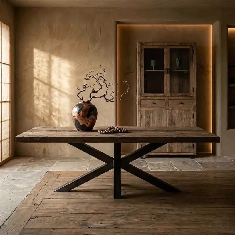 Actieprijs Eettafel Borneo IJzerhout 300cm Spinpoot