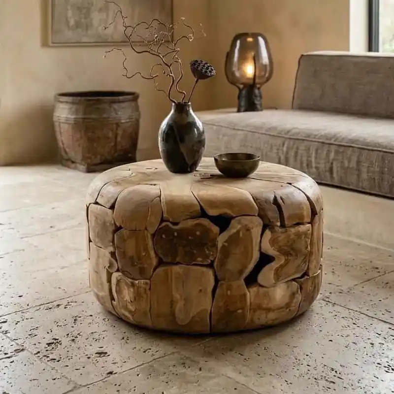 Aanbieding Salontafel Gabri teak rond