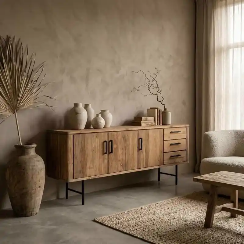 Dressoir Somo teakhout 200cm Lage Kosten