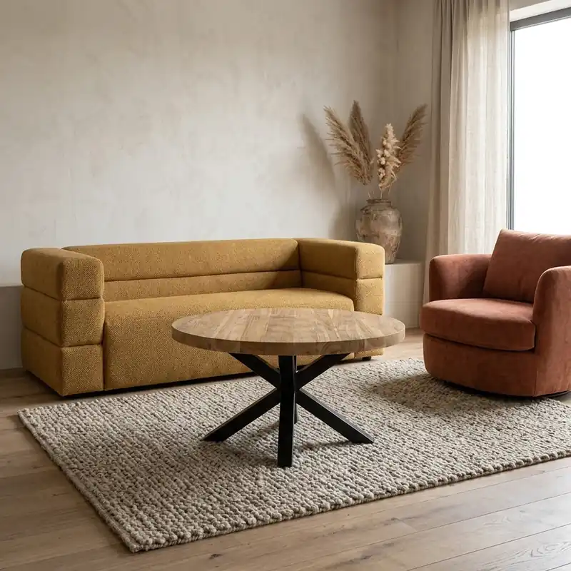 Salontafel Rond Mika Teak Koop Online