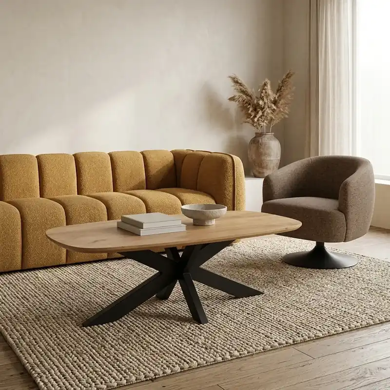 Superprijs Salontafel deens ovaal 120, Mango Smooth Natural
