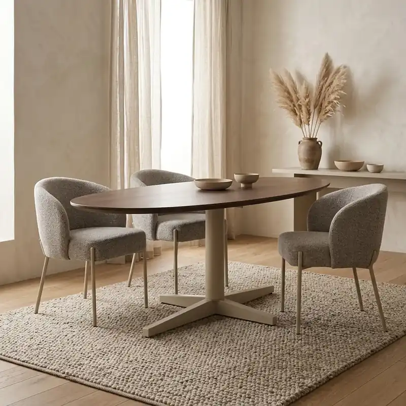 Nu Kopen Eetkamertafel 240, organisch, poot Beige, Mango Brown Walnut