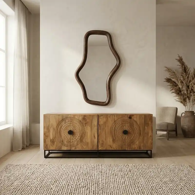 Spiegel Wavy 80 Mango Matt Walnut Lage Prijs