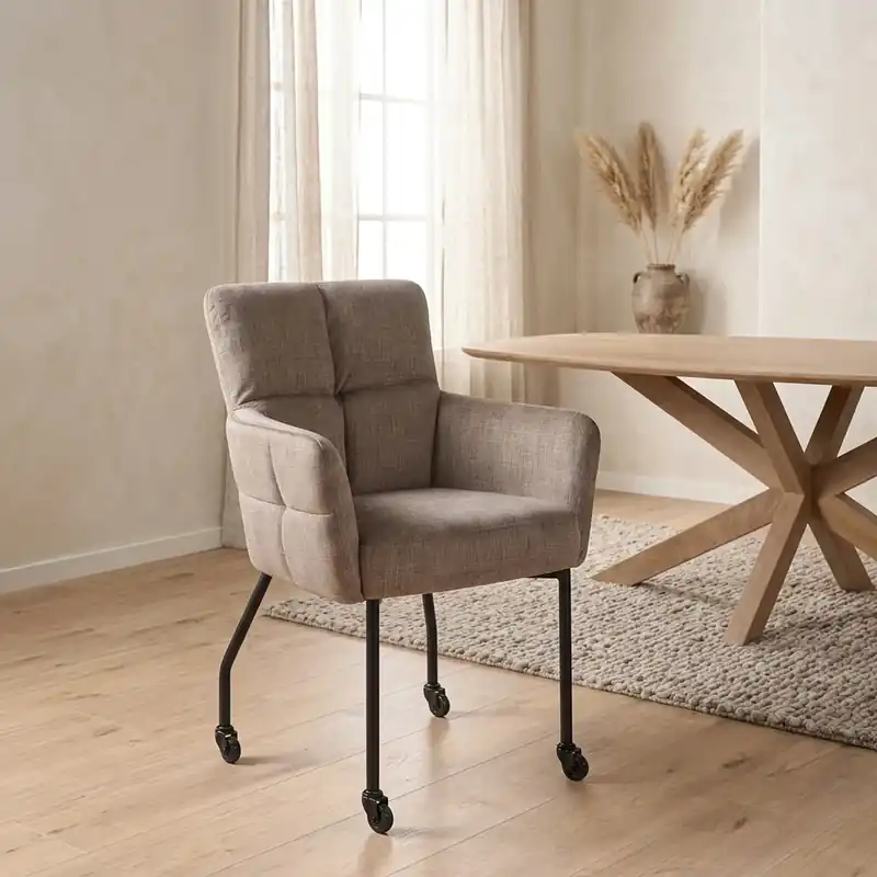 Bestseller Eetkamerstoel Dave met armleuning Taupe