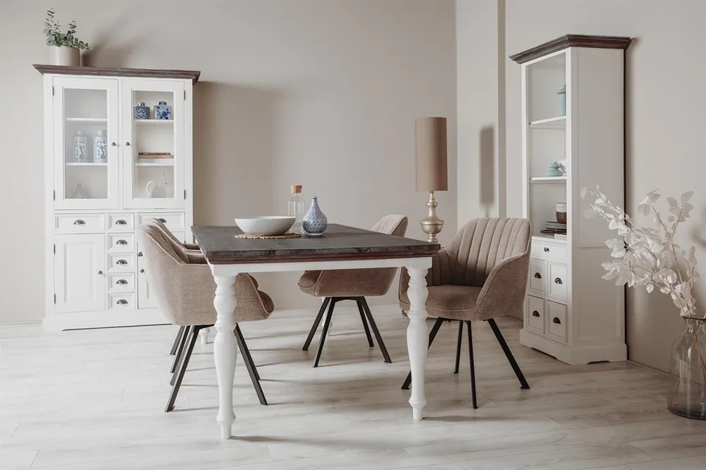 Eetkamertafel Fleur wit rechthoek 200 cm Actieprijs