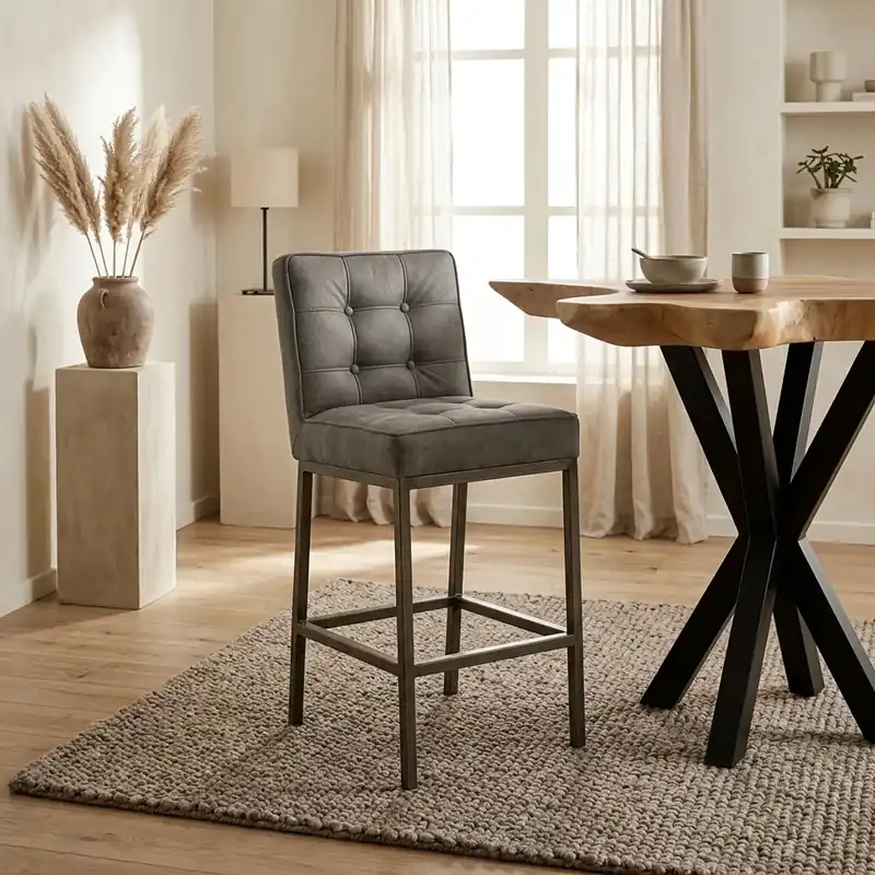 Flitsaanbieding Barstoel Vasco - fabric Amazon 2 grey