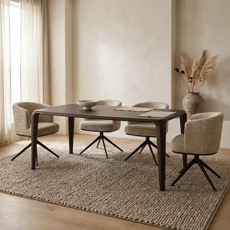 Eetkamertafel Ronta bruin rechthoekig 200 cm Direct Beschikbaar