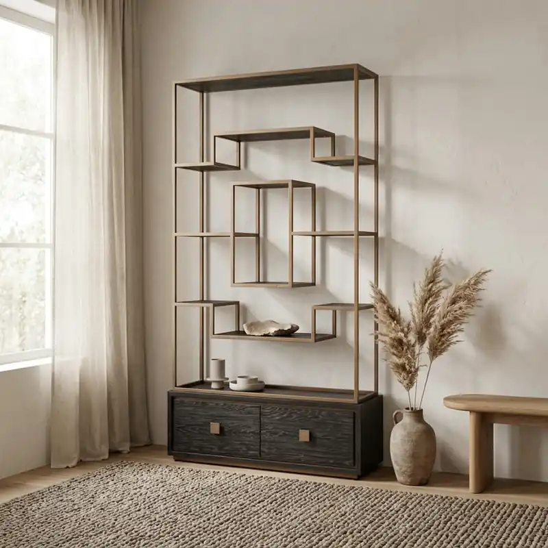 Laatste Versie Wandkast Hunter black rustic