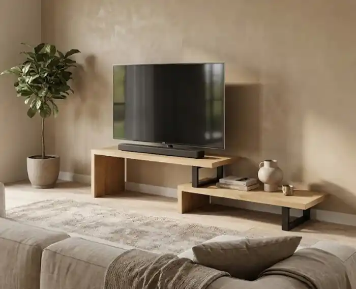 Uitschuifbaar Tv meubel Brandy eikenhout 140 - 230 cm Laatste Versie
