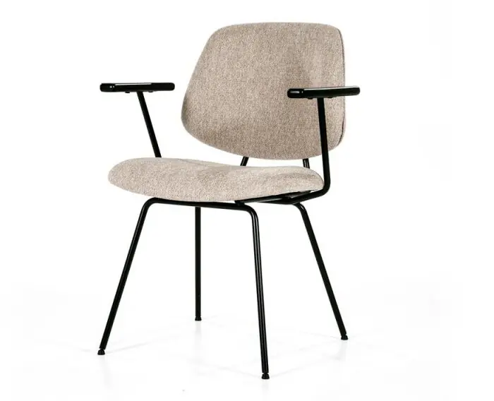 Seizoensaanbieding Eetkamerstoel Lynn met armleuning Beige