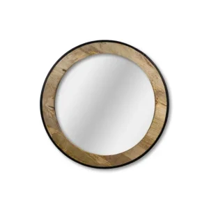 Wandspiegel Teakhout Rond 90 cm Express Levering