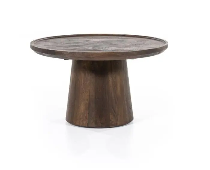 Speciale Aanbieding Salontafel Ron Rond Mangohout 66 cm - Bruin Eleonora