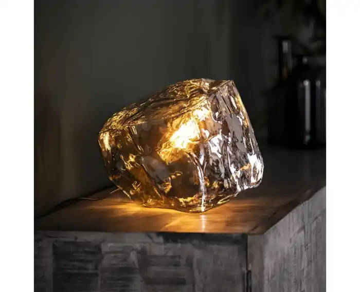Tafellamp Rocky chromed - glas Finale Uitverkoop