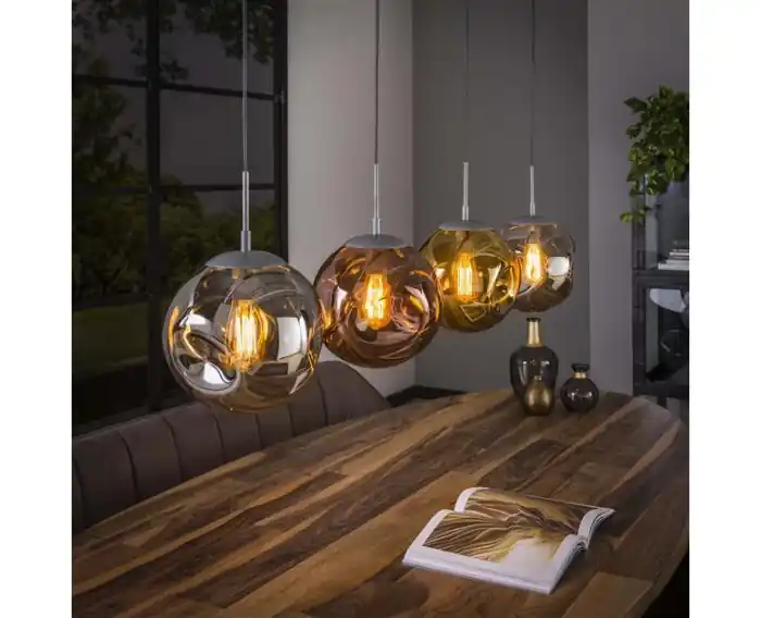Merkproduct Hanglamp Stellar 4 lampen - Oud zilver