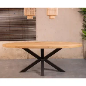 Aanbieding Tafelblad Eikenhout Ovaal Onbehandeld-160x80 cm