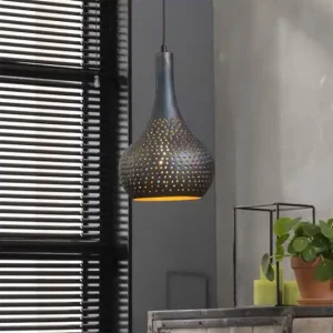 Actieprijs Hanglamp Industry concrete kegel - Zwart bruin