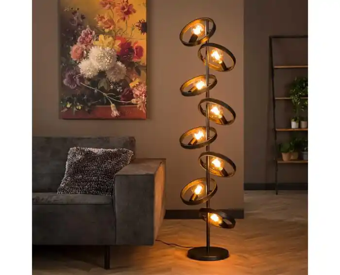 Hoge Kwaliteit Vloerlamp Hover 8 lampen - Charcoal