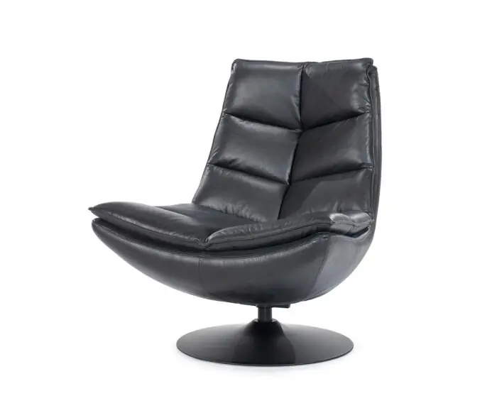 Fauteuil Sven boho leder - Zwart Eleonora Gecertificeerd