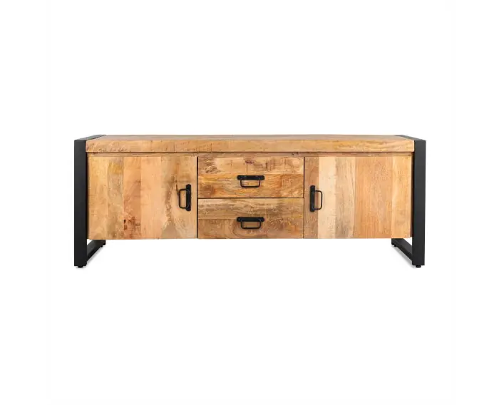 Aanbieding TV-Meubel Britt new mangohout metaal 150 cm - naturel
