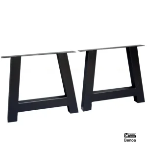 A tafelpoot eettafel metaal 8x8 cm Set - Zwart Gecertificeerd