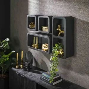 Wandschap set/4 dark clay - Grijs Populair