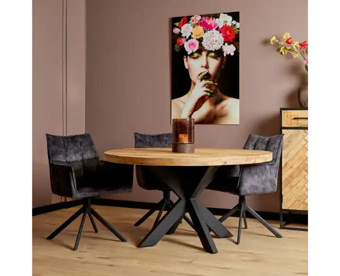 Lage Prijs Eetkamertafel Denver Rond Mangohout 140 cm