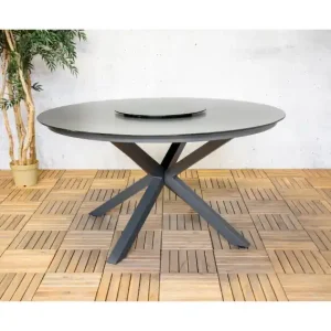 Actieprijs Tuintafel Atalanta rond keramiek Ø145 cm - Antraciet