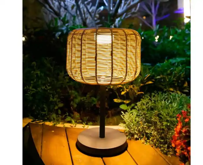 Buitenlamp Nina Garden Solar Rotan - 35x35x53 cm - Padverlichting - zonne-energie Lage Prijs
