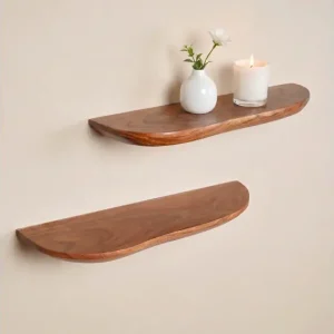 Actieprijs Wandplank Live edge 60 cm Set van 2