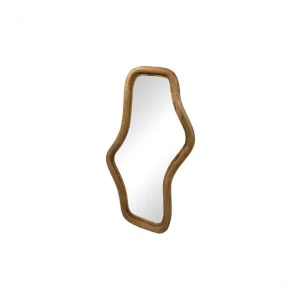 Aanbieding Spiegel Wavy mangohouten lijst 80x44 cm - Naturel
