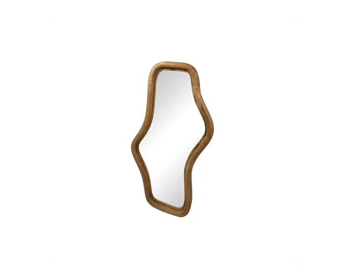 Aanbieding Spiegel Wavy mangohouten lijst 80x44 cm - Naturel