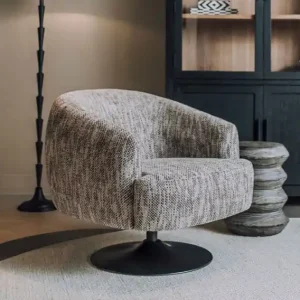 Aanbieding Tower Living Barga Fauteuil - fabric TED 8 white-grey (draaibaar)