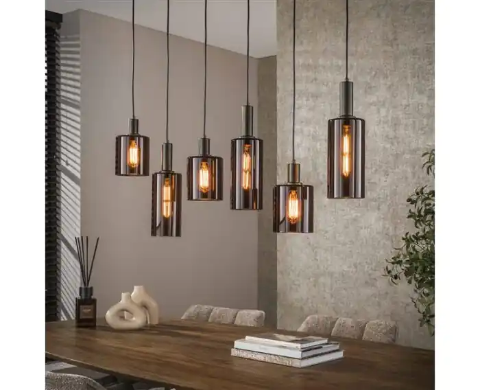 Hanglamp Sepiora 6-lichts Sienna Bruin – Luxe Hotel Chique Verlichting - 118x14x150 cm Koop Online