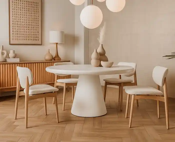 Koopje Tower Living Mello Eettafel rond 150 cm - gebroken Wit