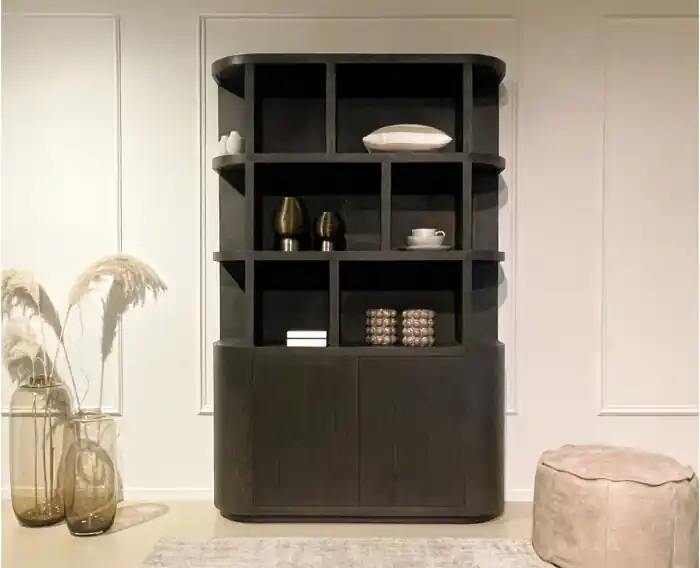 Fabrieksprijs Boekenkast Novero eiken 145 cm - Espresso