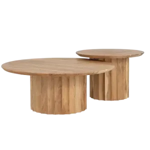 Aanbieding Tower Living Salontafel Crotone set van 2 Acacia 90ø / 60ø cm