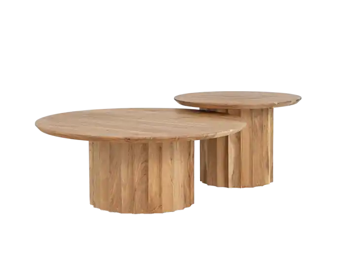 Aanbieding Tower Living Salontafel Crotone set van 2 Acacia 90ø / 60ø cm