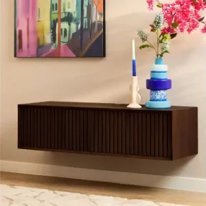 Zwevend tv meubel Madison Bruin Mangohout 120 cm Populair