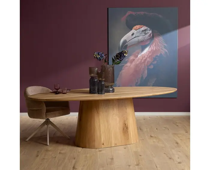Aanbieding Ovale eettafel Riga Naturel Eikenhout 210X110X76 cm