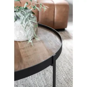 Beperkte Voorraad Coffee table Pluto large NATURAL,35xØ100 cm, recycled teakwood