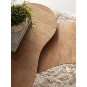 Apollo salontafel set van 2 teakhout organisch - Naturel Tijdelijk Beschikbaar