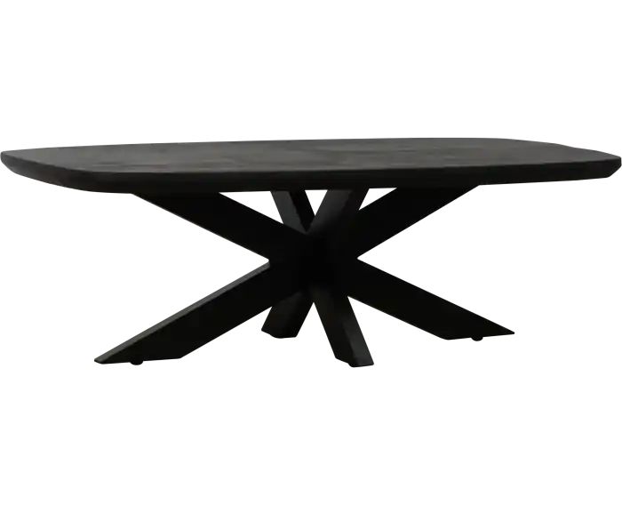 Salontafel Colorado Deens ovaal mangohout 130x70 cm - Zwart Tijdelijk Beschikbaar