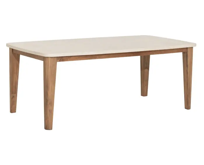 Uitverkoop DTP home Bliss mortex eettafel rechthoekig teakhout 200x100x76 cm - Beige