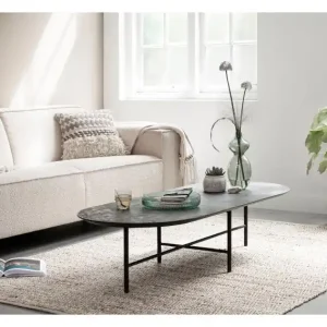 Beste Prijs DTP Home Soho salontafel ovaal mortex - zwart - 160x60x35 cm