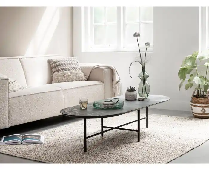 Beste Prijs DTP Home Soho salontafel ovaal mortex - zwart - 160x60x35 cm