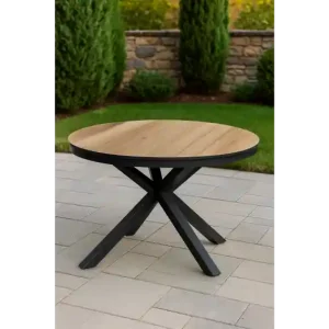 Betrouwbaar Tuintafel Milano rond Ø120cm - Houtkleur