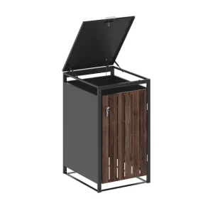 Aanbieding Containerbox Single – Voor 1 container (120/240L) – Antraciet met houtlook - 80x68x116 cm