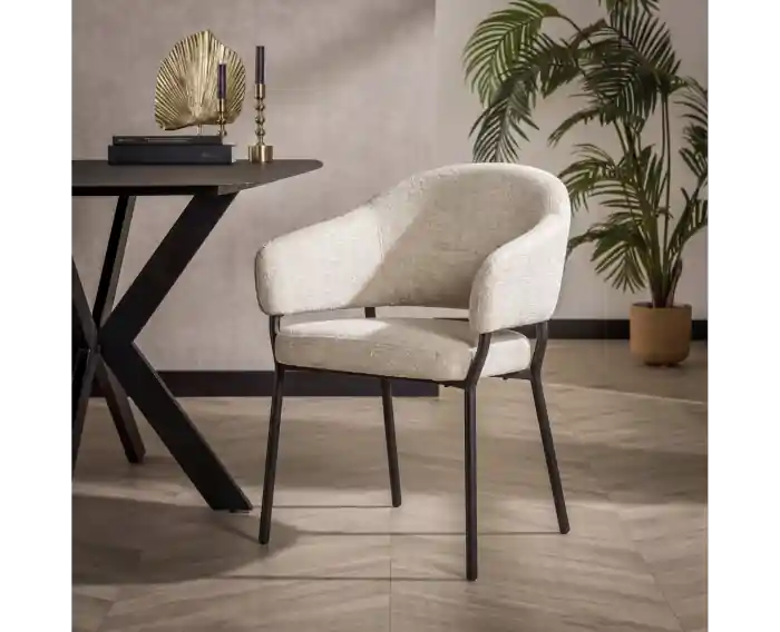 Eetkamerstoel Lune - Movie 1 Beige - japandi - 61x62x80 cm Superprijs